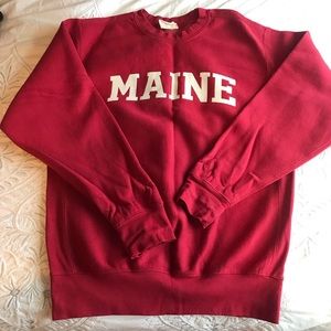 Red Oversized “Maine” Sweatshirt